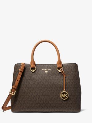 edith large logo satchel michael kors